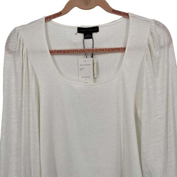 Sanctuary Catch The Sun Tee White 3/4 Puff Sleeves Large NWT - Picture 5 of 12